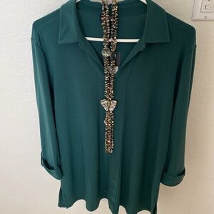 Jones New York Signature Collection Forest Green Tunic